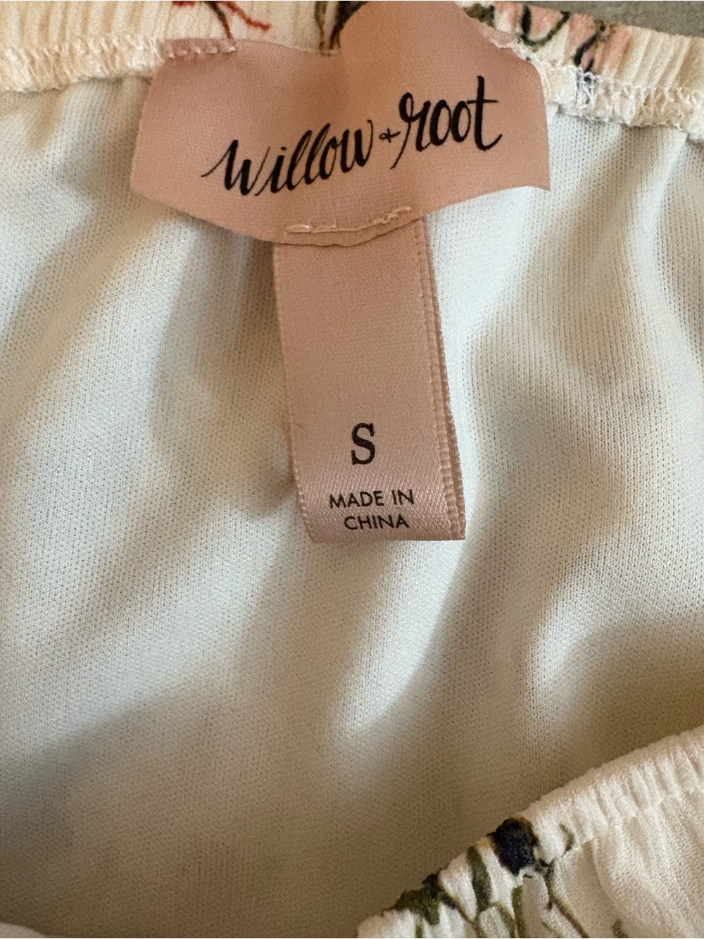 Willow & Root Cami Top Cream Floral Adjustable Straps Size Small - Picture 4 of 6